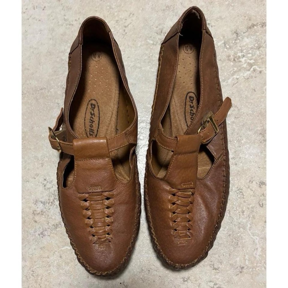 Vintage fisherman's leather loafers by Dr.‎ Scholl's in the style Donna size 10W